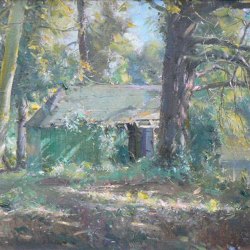 Old-Boathouse-by-the-Lake-Sandbeck-Oil-16-x-12