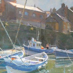 Hot-August-Day-Staithes-Oil-16-x-12