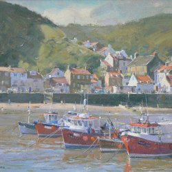 Vessels-in-the-Outer-Harbour-Staithes-Oil-10-x-12