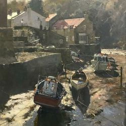 Winter-sun-in-the-beck-Staithes