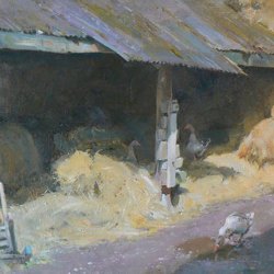 Haybarn-with-Geese-Oil-16-x-12