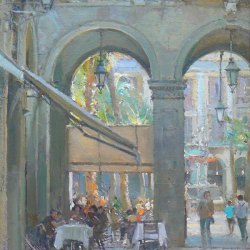 Cafe-Study-Barcelona-Oil-9-x-12