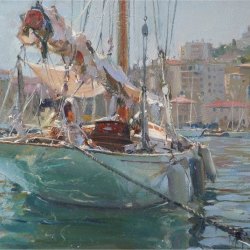 Sailing-vessel-moored-Marselles-Harbour