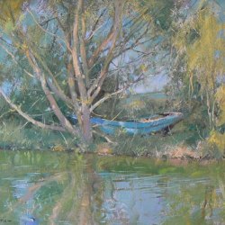 Little-Blue-Boat-Oil-10-x-12