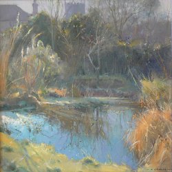 Pond-In-Winter-Oil-12-x-12