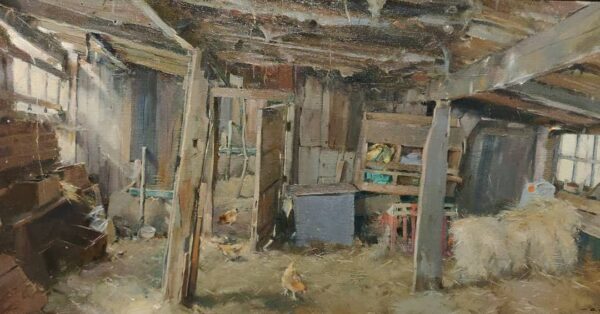 Ancient barn interior, Austerfield