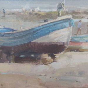Blue boat on Port Mulgrave foreshore