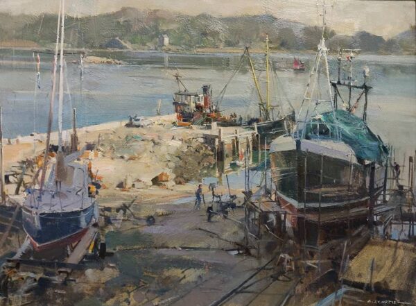 Morning shadow and sun, Crinan Harbour