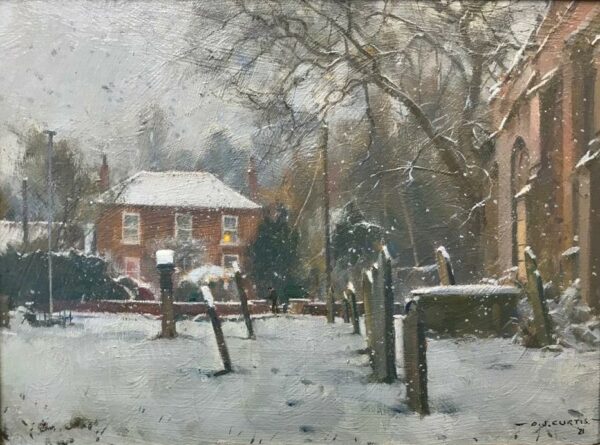 Snowy churchyard, Misson (SOLD)