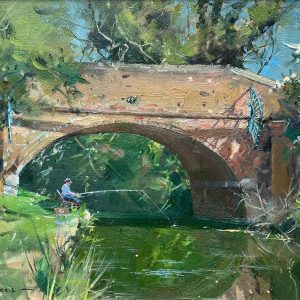 Lone fisherman on the Chesterfield Canal